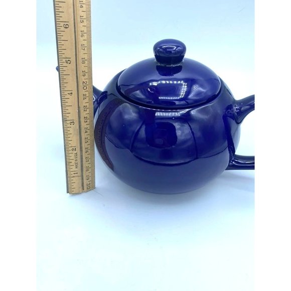 Vintage DesignPac Cobalt Blue Tea Pot/Stands 5 1/2 Inches Tall - Picture 4 of 5